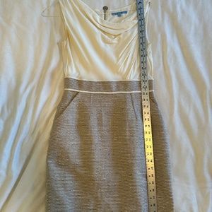 Antonio Melani Cream and Beige Sleeveless Dress - Size 4